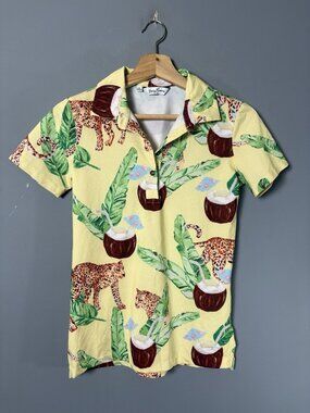 KENNY FLOWERS Womens S Leopards of Leisure Fitted Polo Golf Shirt Short Sleeves